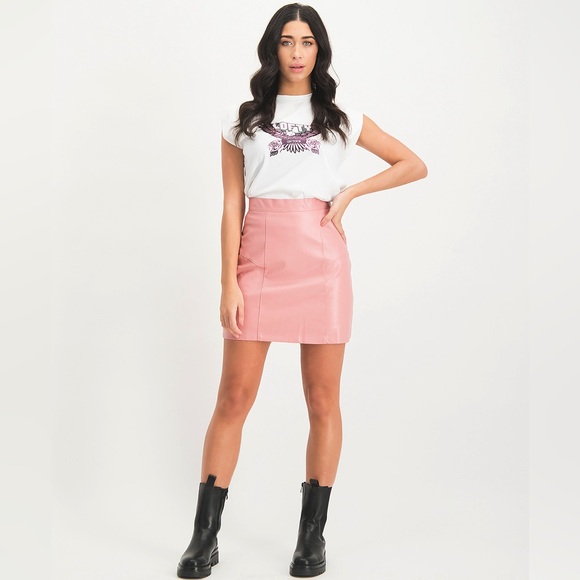 FreePeople vegan suede pink mini skirt - Picture 1 of 16